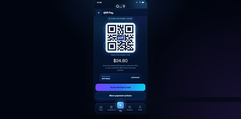 QOR Pay QR code screen